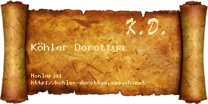 Köhler Dorottya névjegykártya